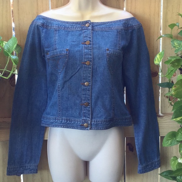 Forenza Jackets & Blazers - Off Shoulder Denim Jacket